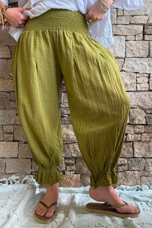 Sundaze Cheesecloth Bloomer Pant Olive
